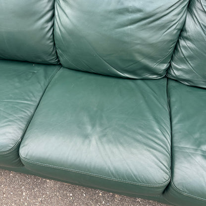 Dark Green Leather Couch