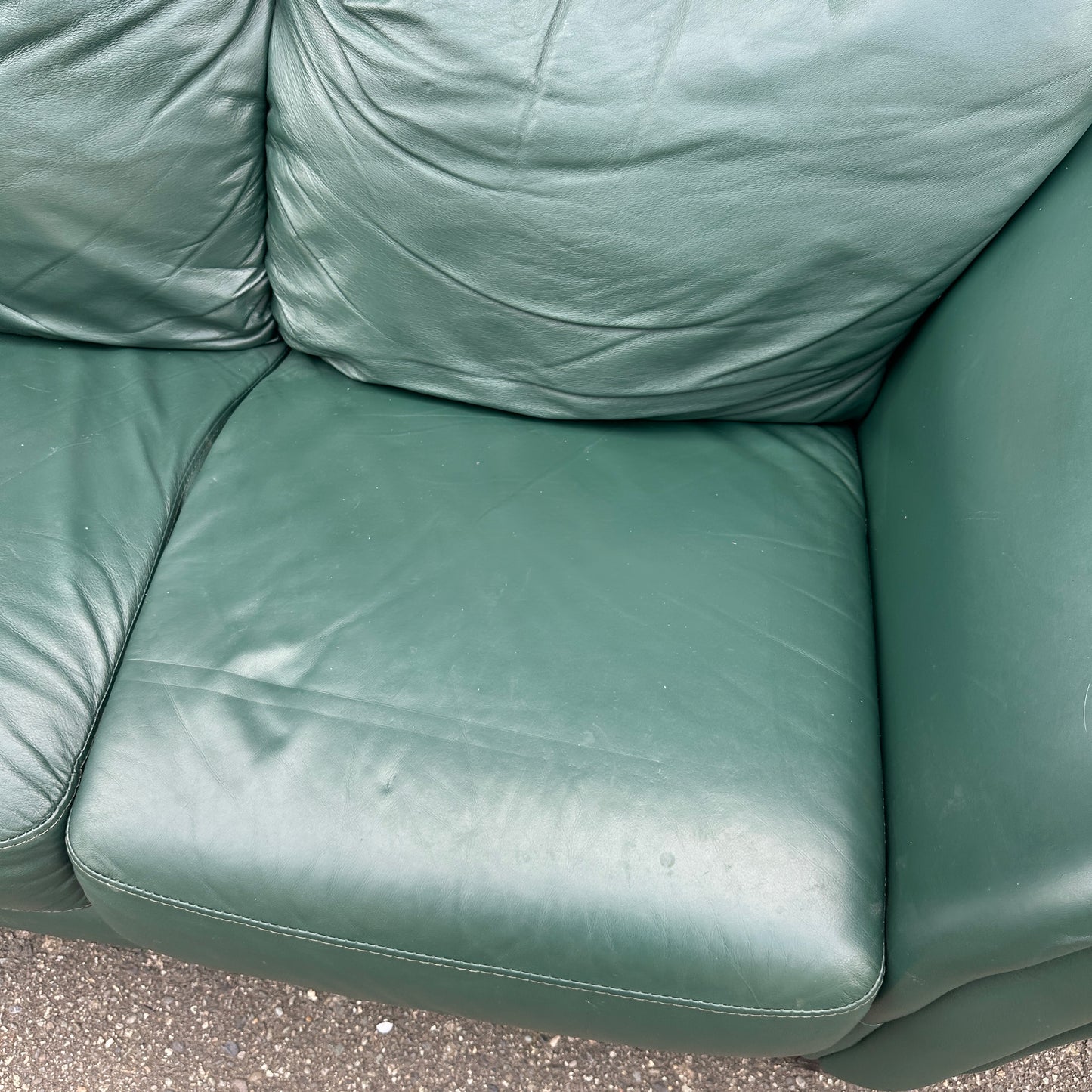 Dark Green Leather Sofa Set
