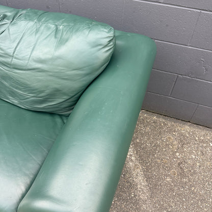 Dark Green Leather Couch