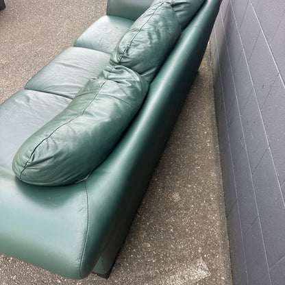 Dark Green Leather Couch