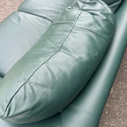 Dark Green Leather Couch