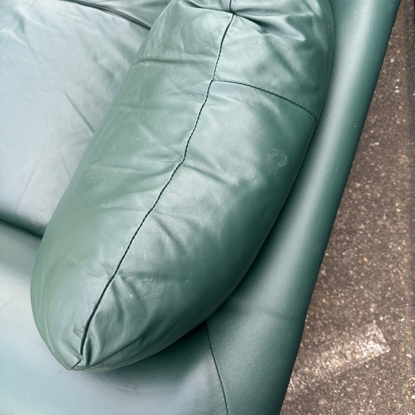 Dark Green Leather Couch
