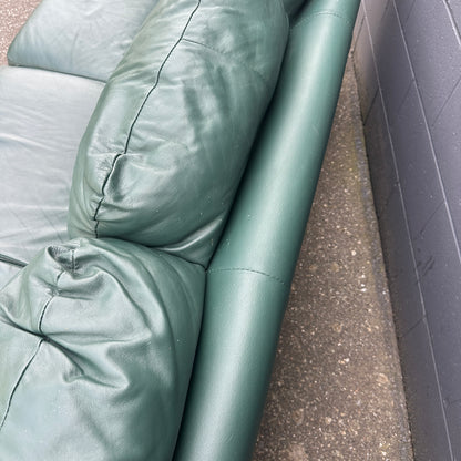 Dark Green Leather Couch
