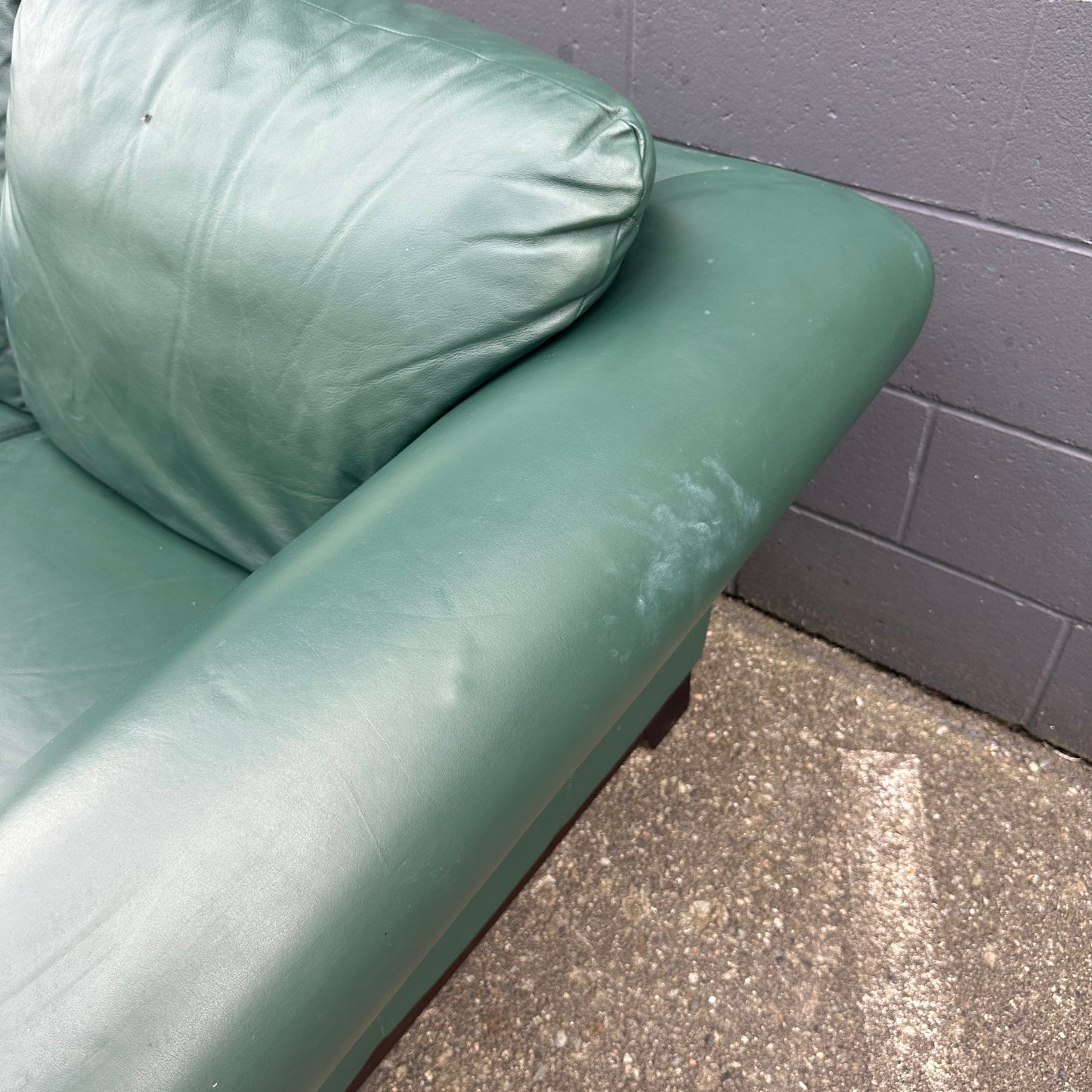 Dark Green Leather Sofa Set