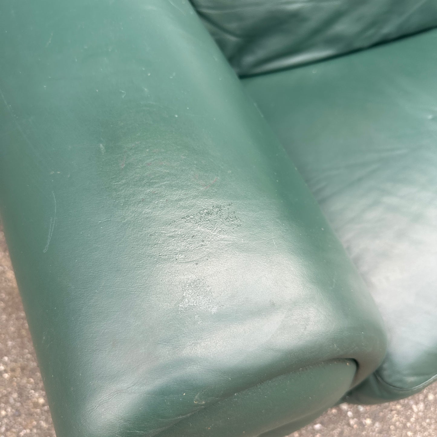 Dark Green Leather Sofa Set