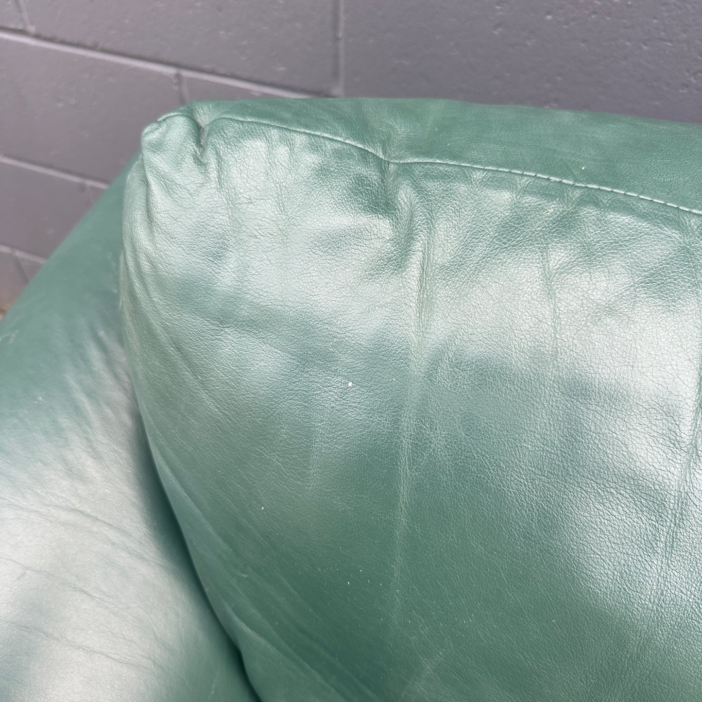Dark Green Leather Sofa Set