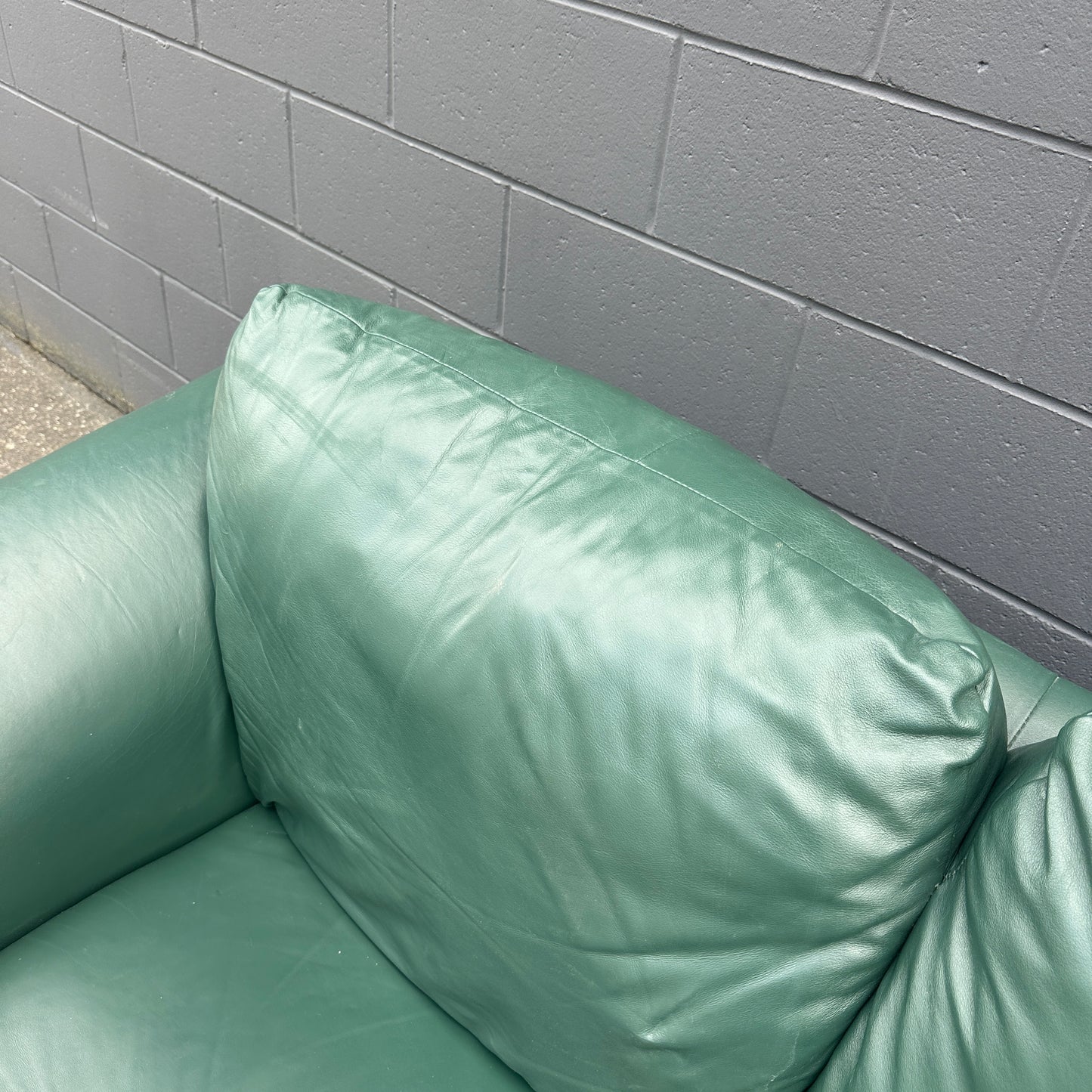Dark Green Leather Sofa Set
