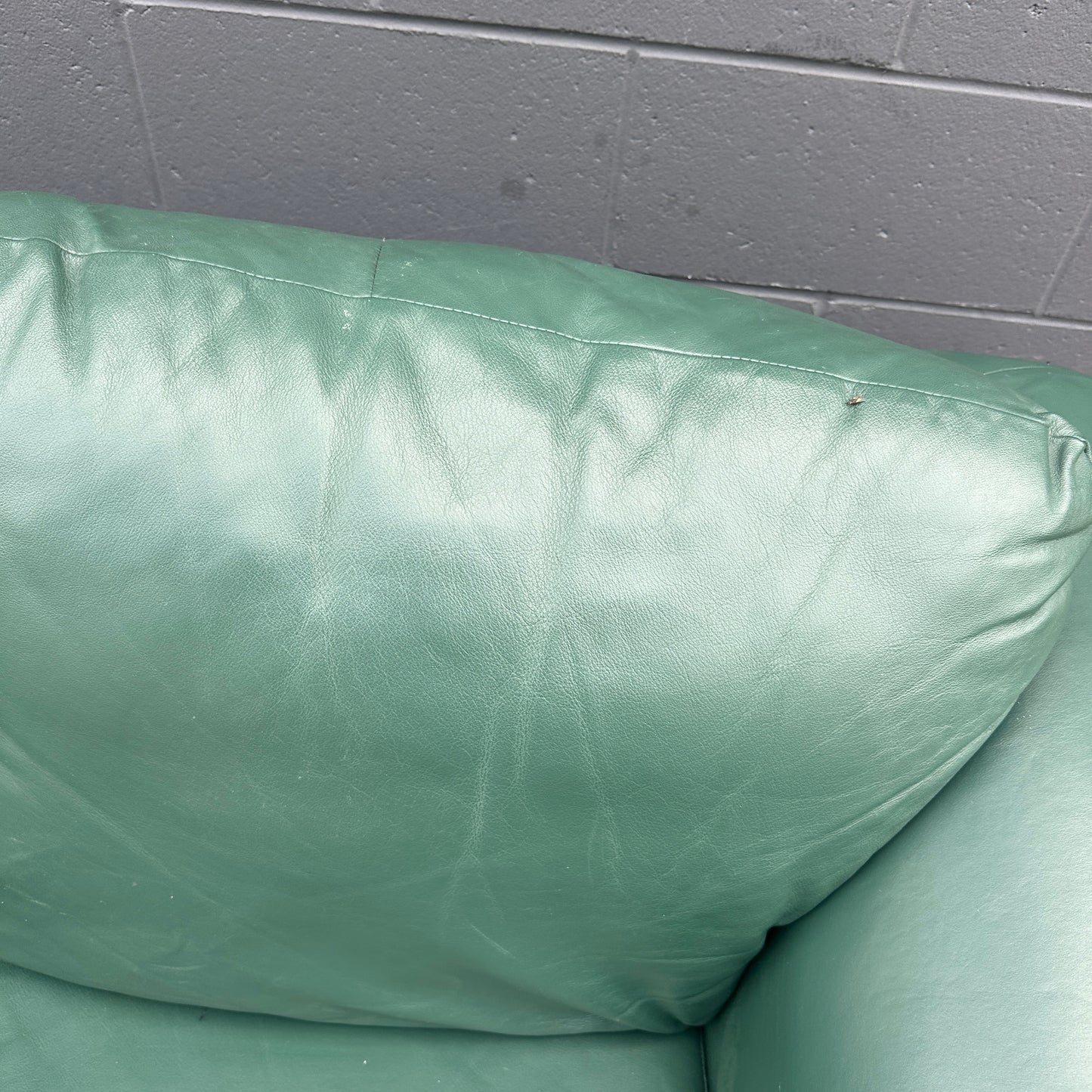 Dark Green Leather Sofa Set