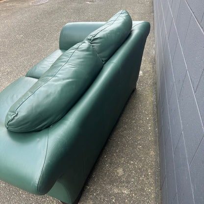 Dark Green Leather Sofa Set