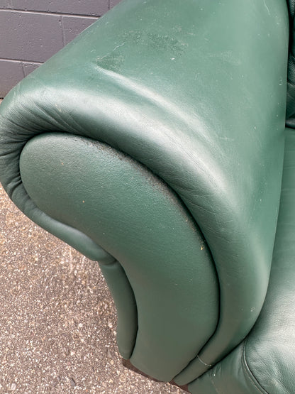 Dark Green Leather Sofa Set
