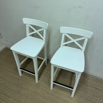 2 IKEA White Bar Stools