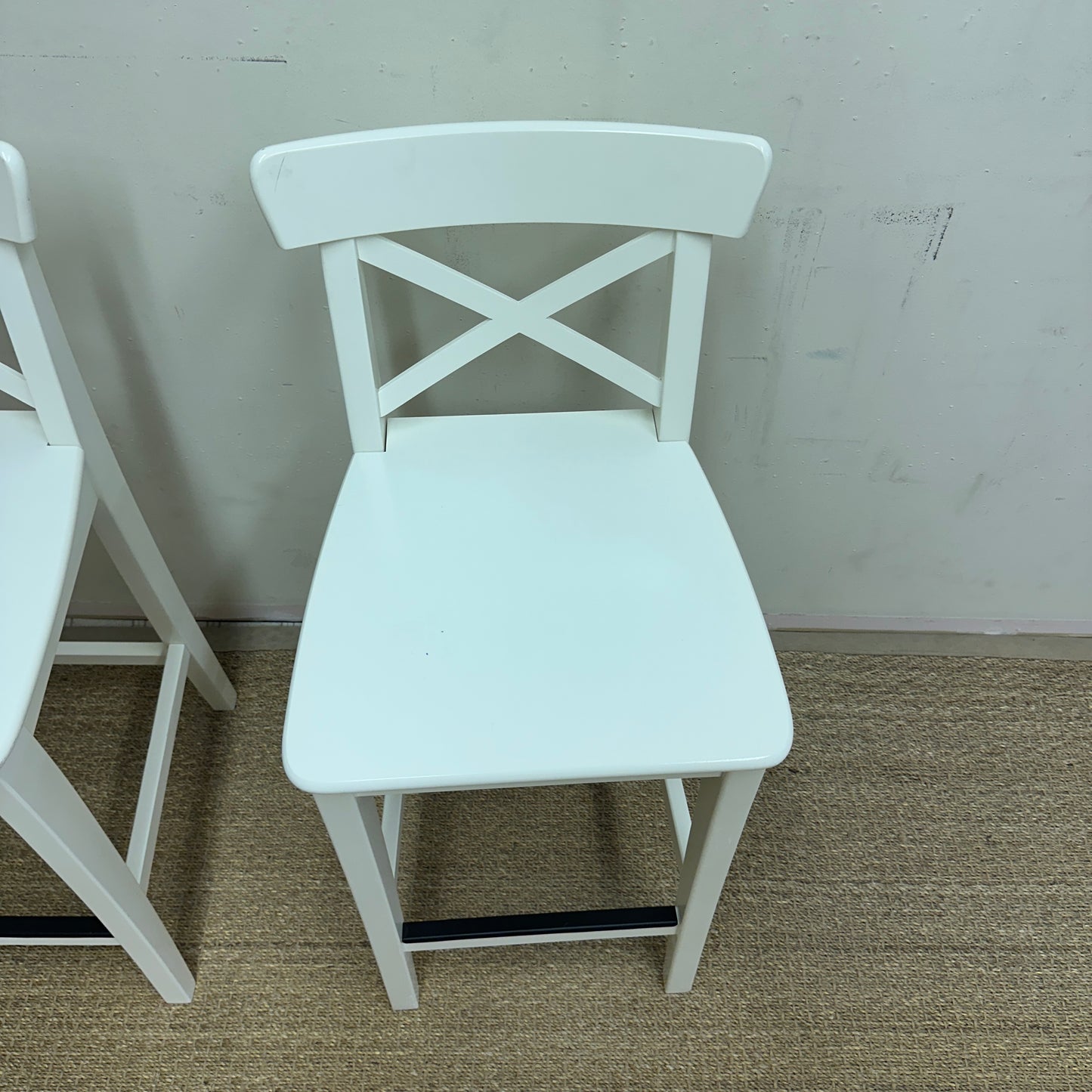 2 IKEA White Bar Stools