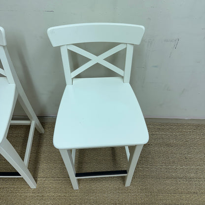 2 IKEA White Bar Stools