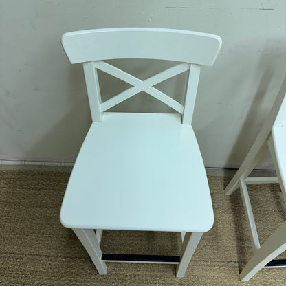 2 IKEA White Bar Stools
