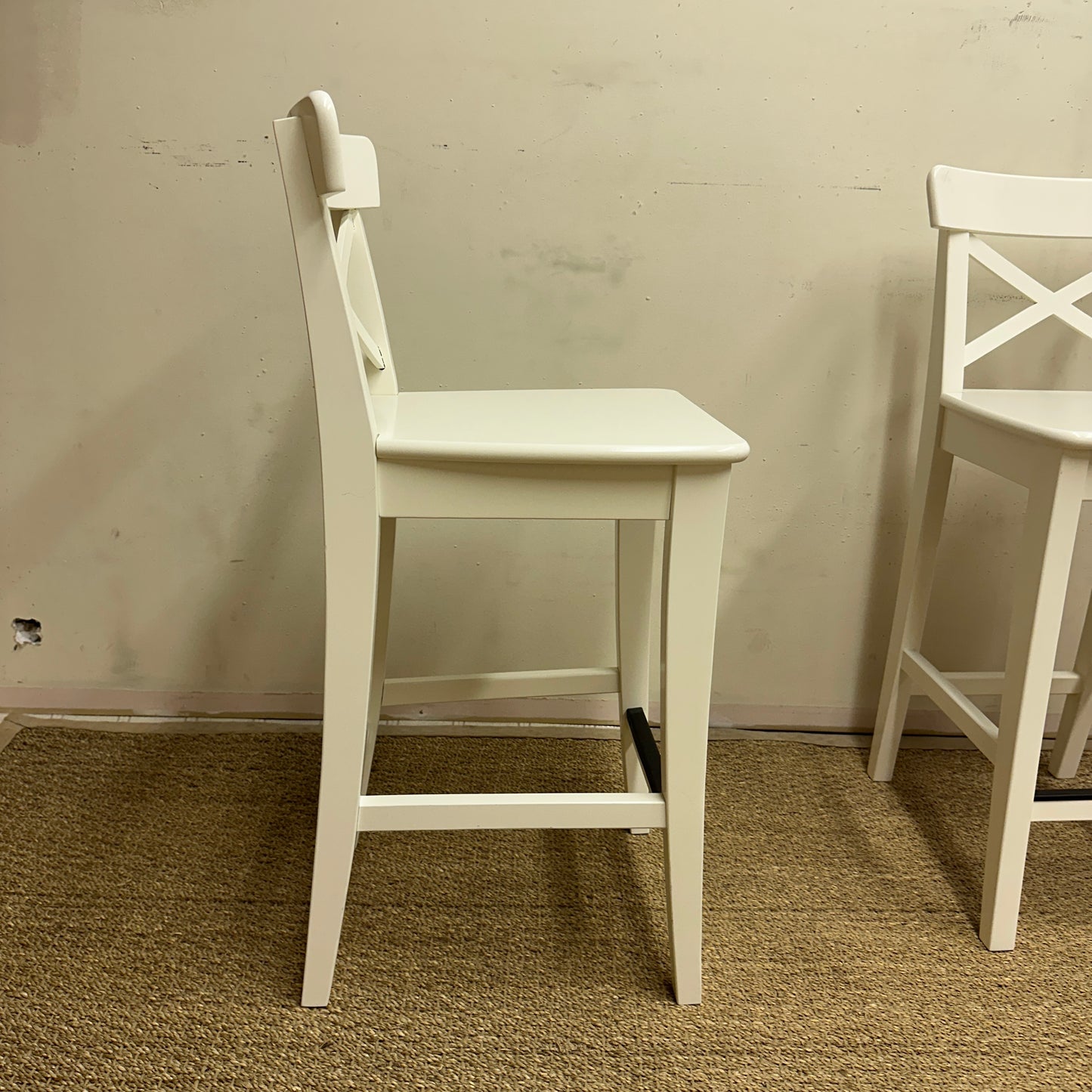 2 IKEA White Bar Stools