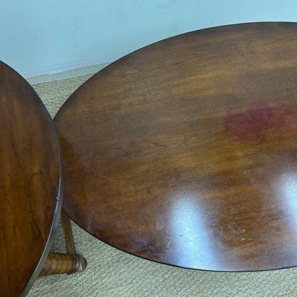 Vintage-Style Oval Coffee Table + Side Table