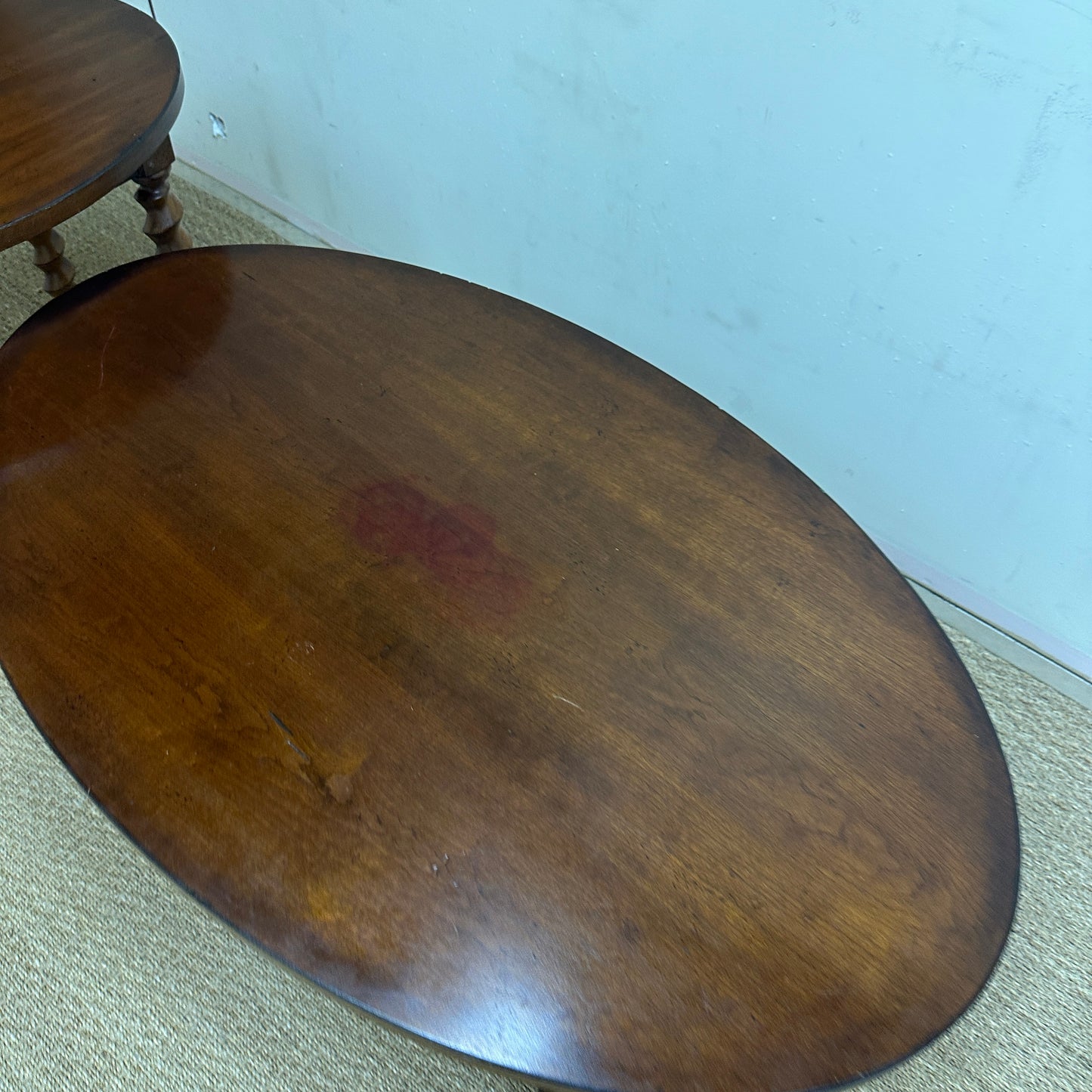 Vintage-Style Oval Coffee Table + Side Table