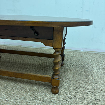 Vintage-Style Oval Coffee Table + Side Table