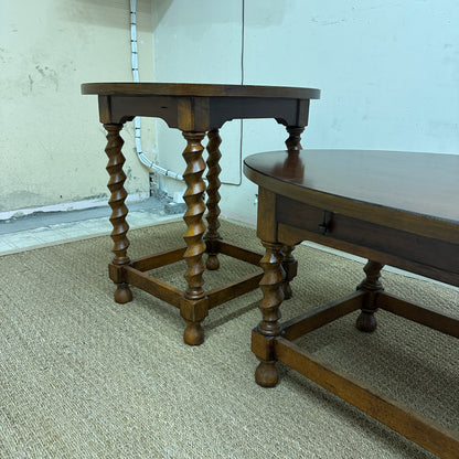 Vintage-Style Oval Coffee Table + Side Table