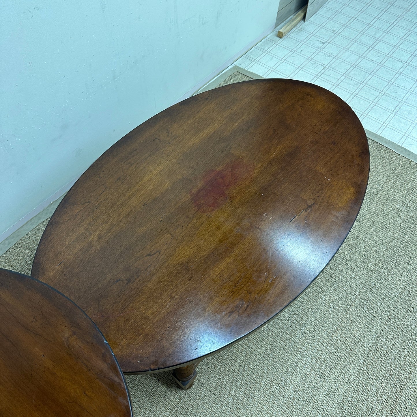 Vintage-Style Oval Coffee Table + Side Table