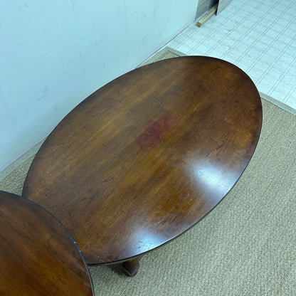 Vintage-Style Oval Coffee Table + Side Table