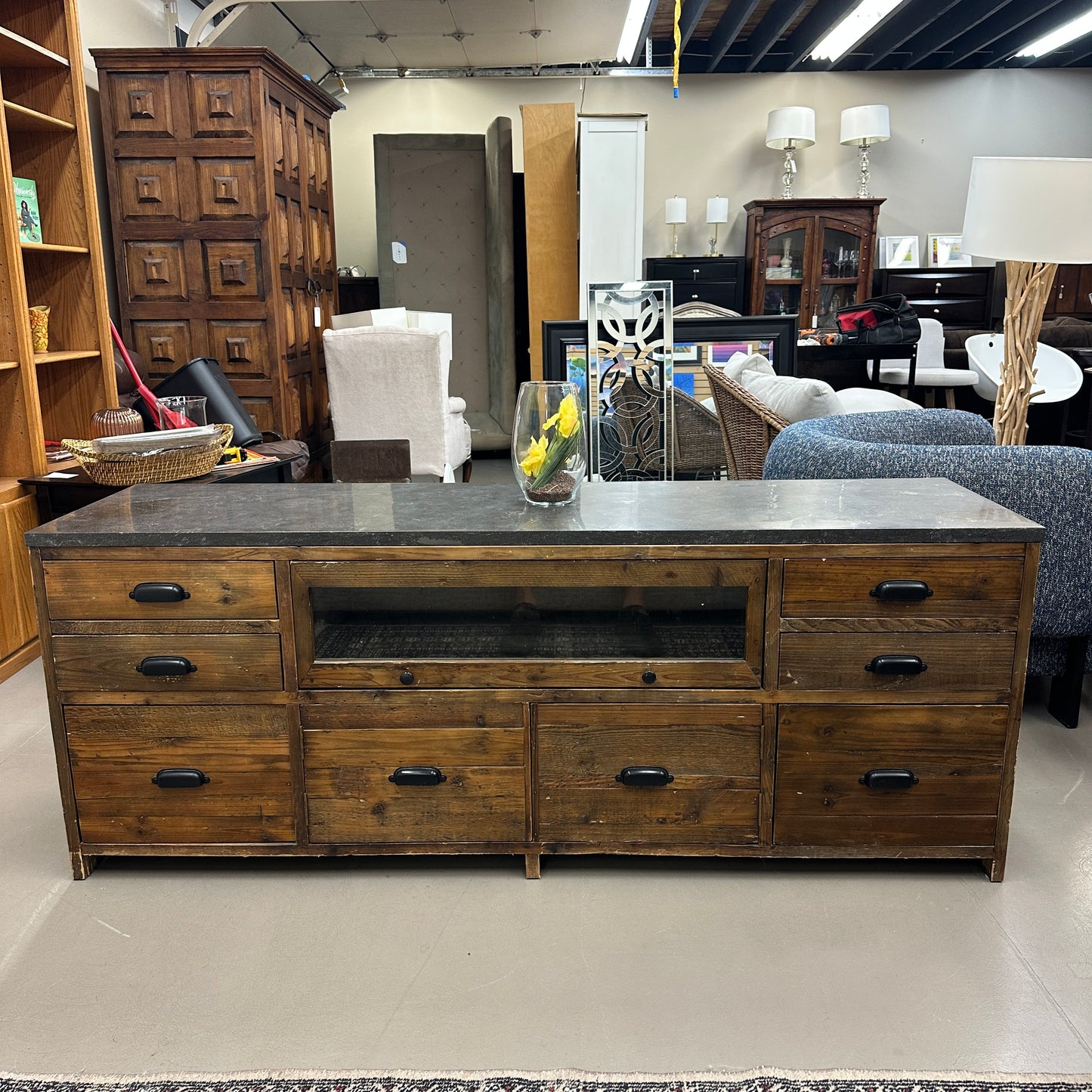 Crate & Barrel Bluestone Reclaimed Wood Media Console