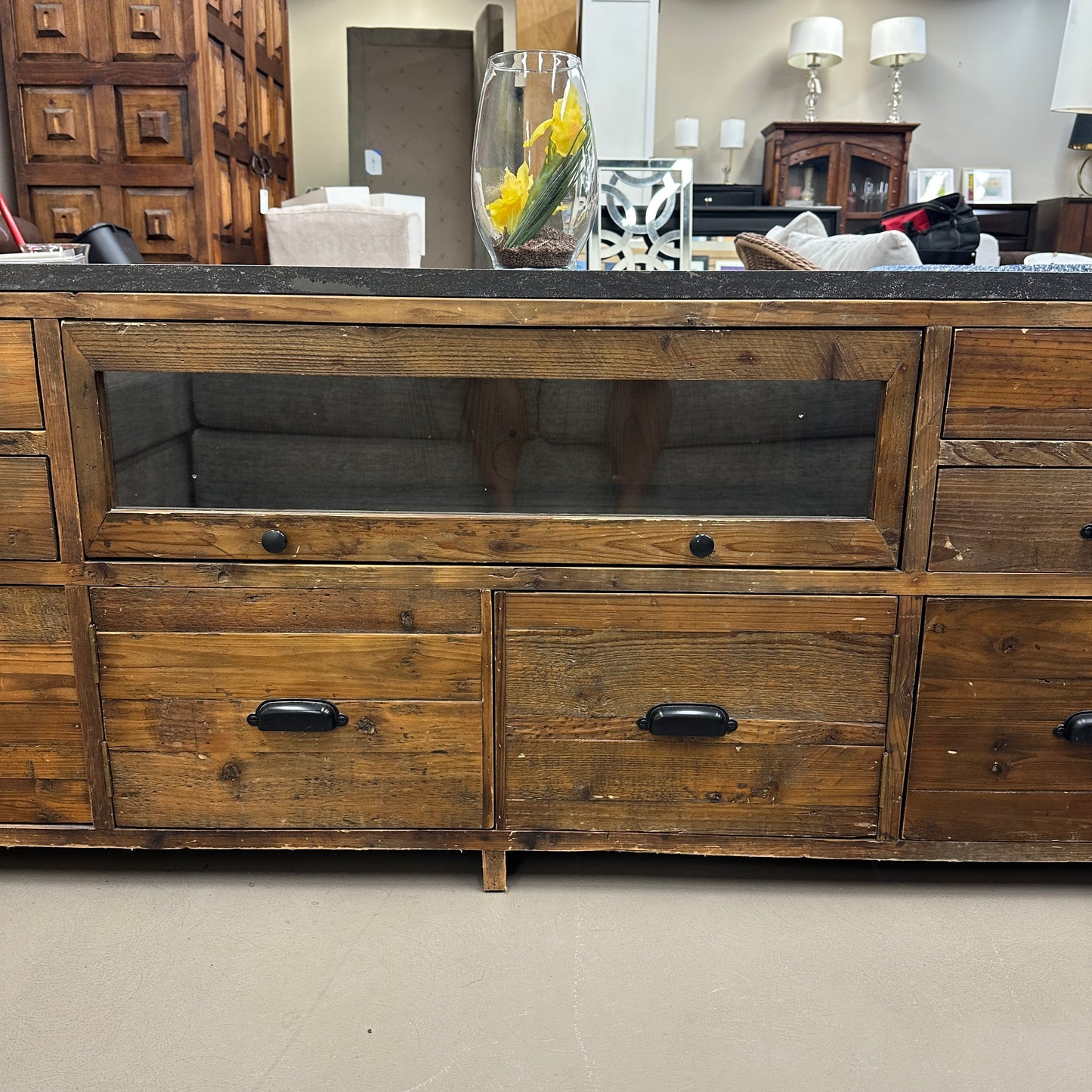 Crate & Barrel Bluestone Reclaimed Wood Media Console