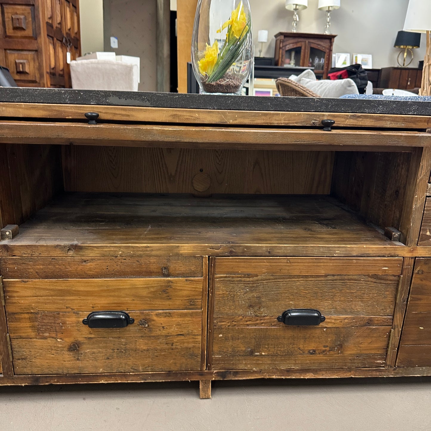 Crate & Barrel Bluestone Reclaimed Wood Media Console