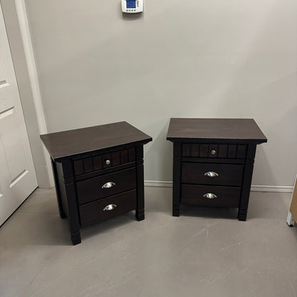Solid Wood Dark Nighstands (set of 2)