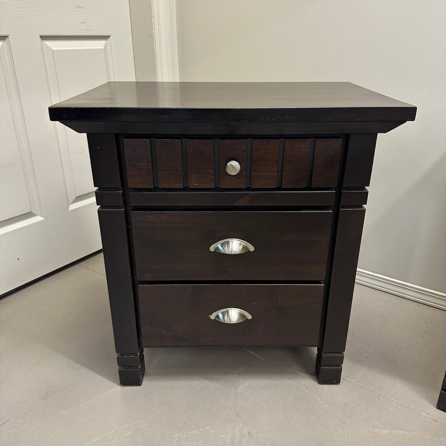 Solid Wood Dark Nighstands (set of 2)