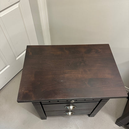 Solid Wood Dark Nighstands (set of 2)