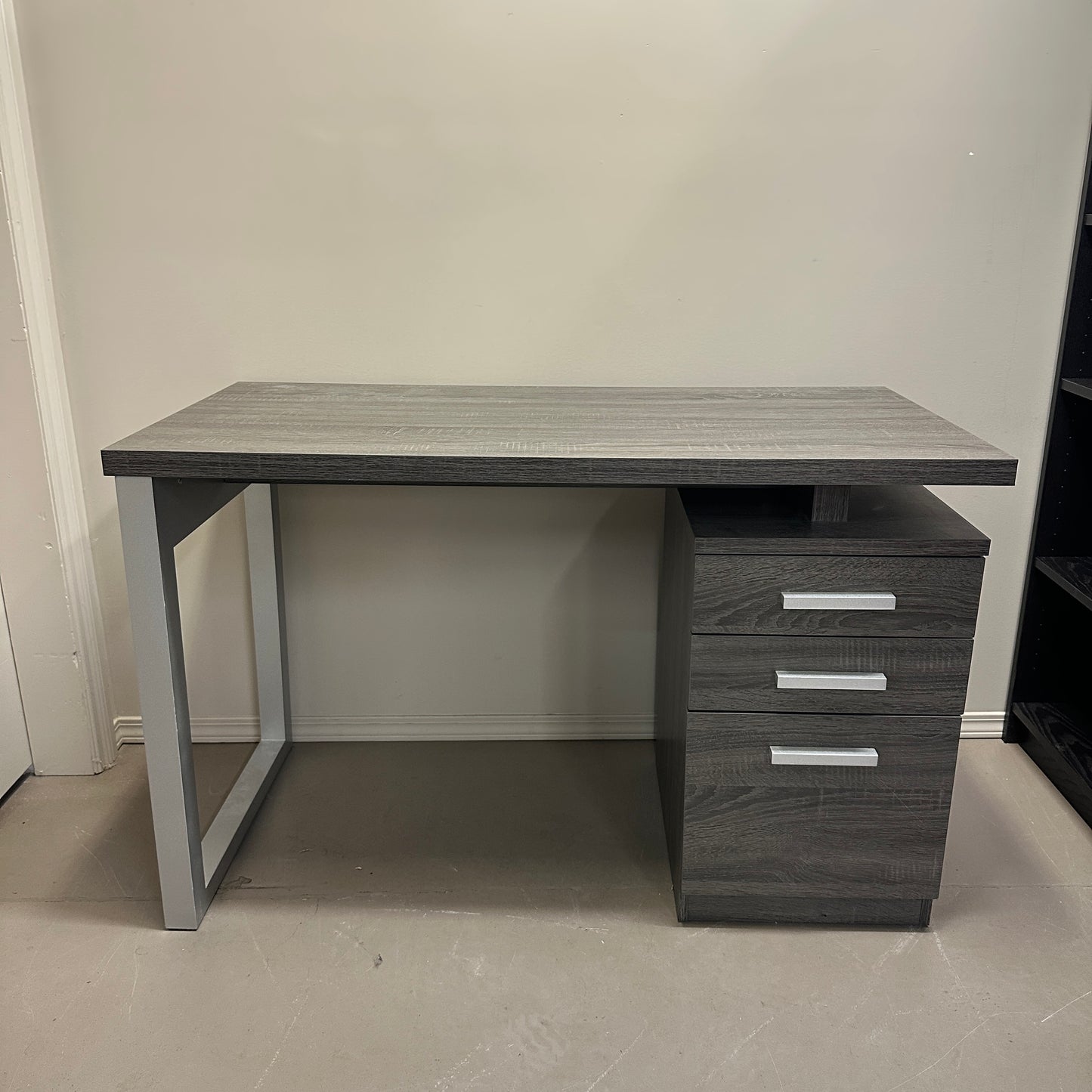 Grey Office Desk with Storage