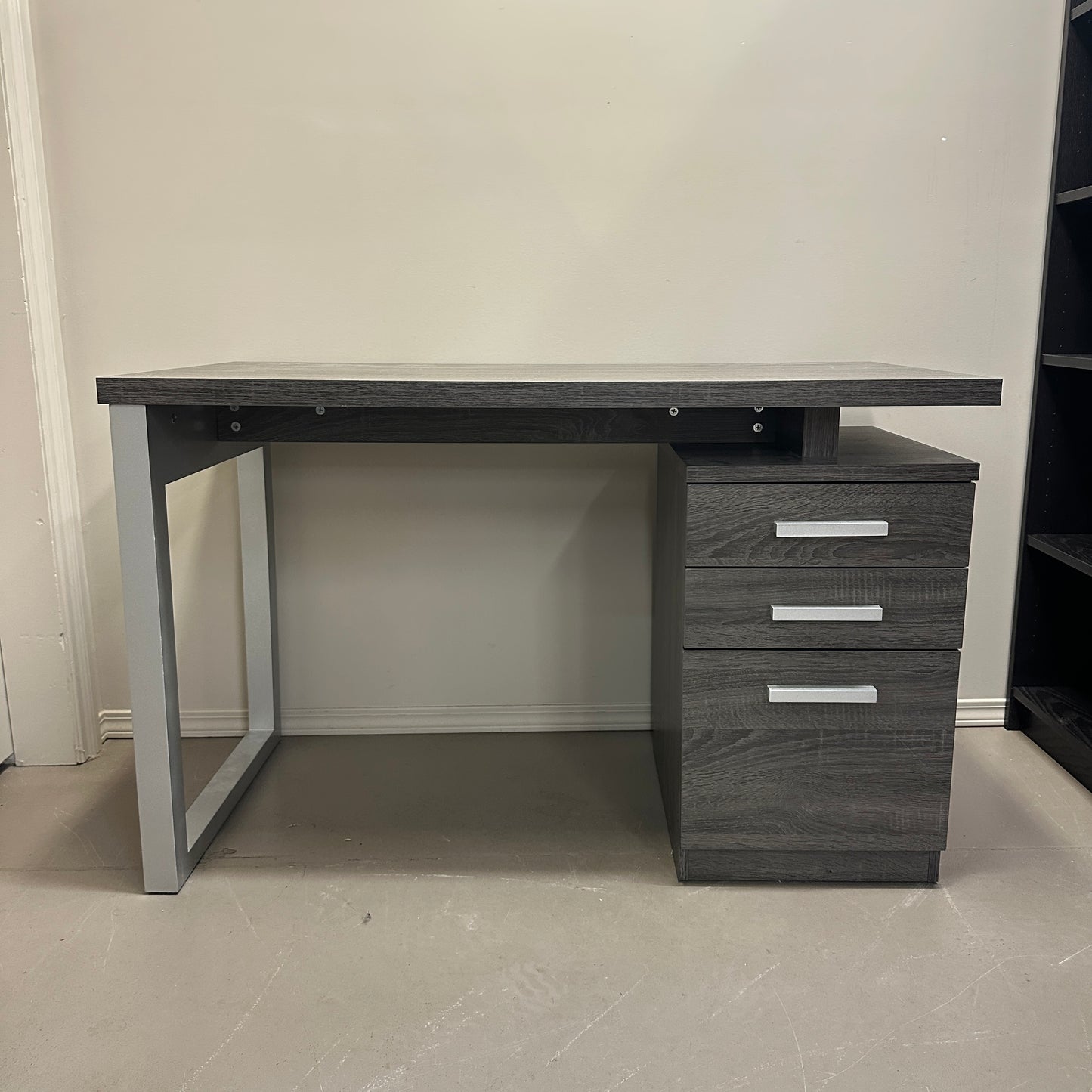 Grey Office Desk with Storage