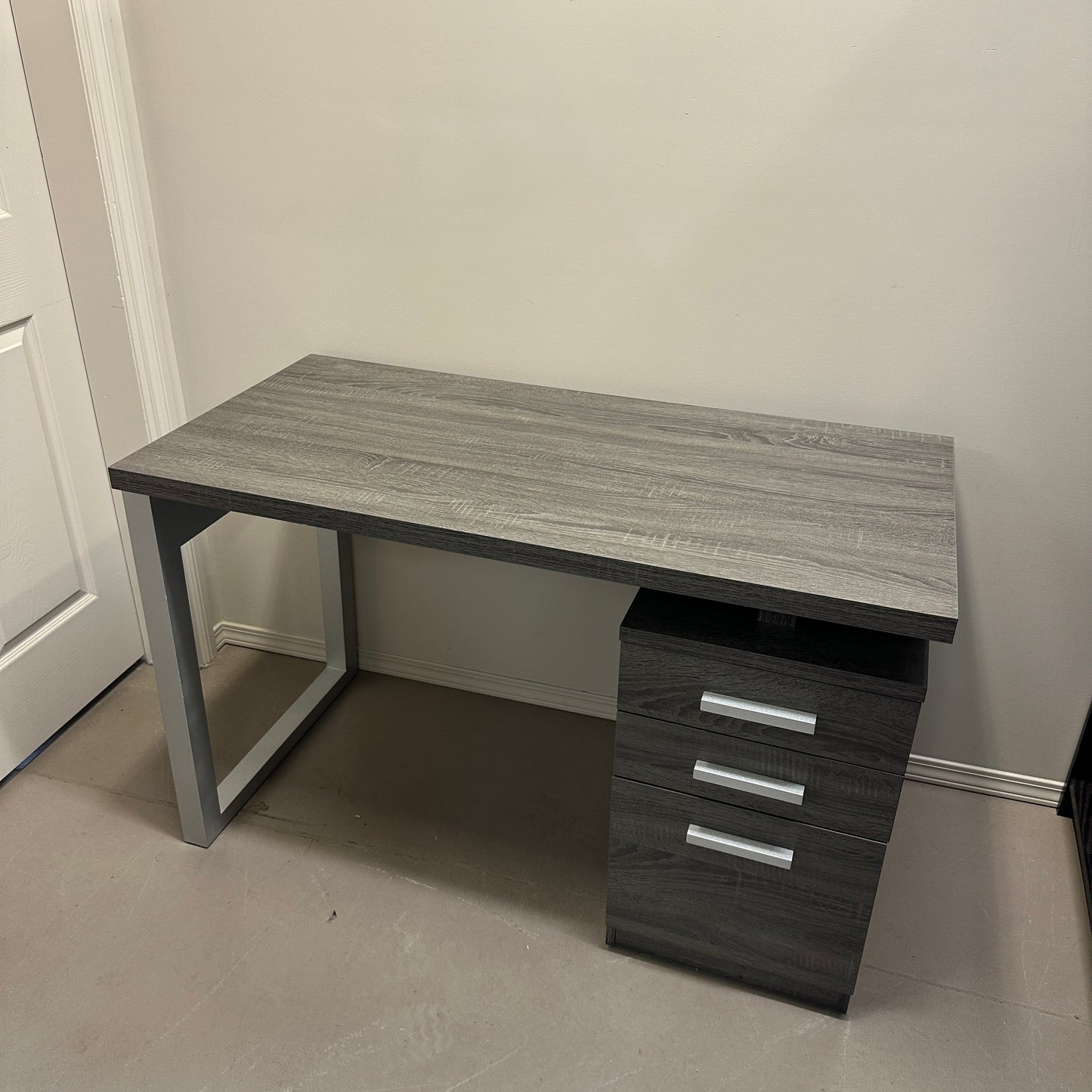 Grey Office Desk with Storage