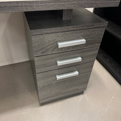 Grey Office Desk with Storage