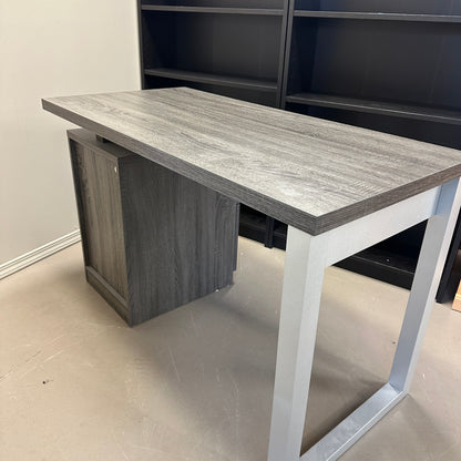Grey Office Desk with Storage