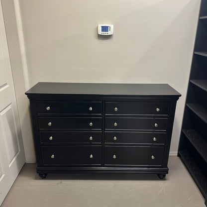Black Modern 6 Drawers Dresser & Nightstand