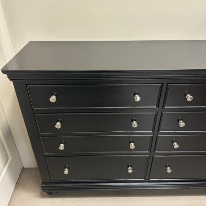 Black Modern 6 Drawers Dresser & Nightstand