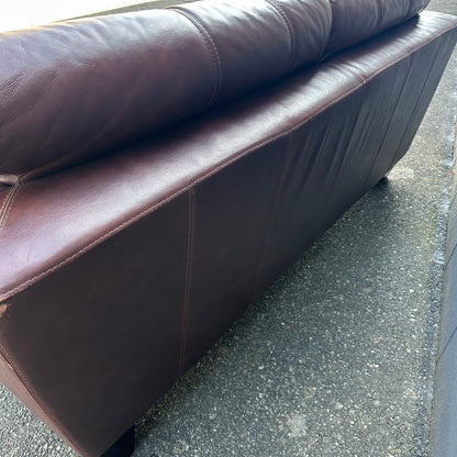 Distressed Leather Love Seat
