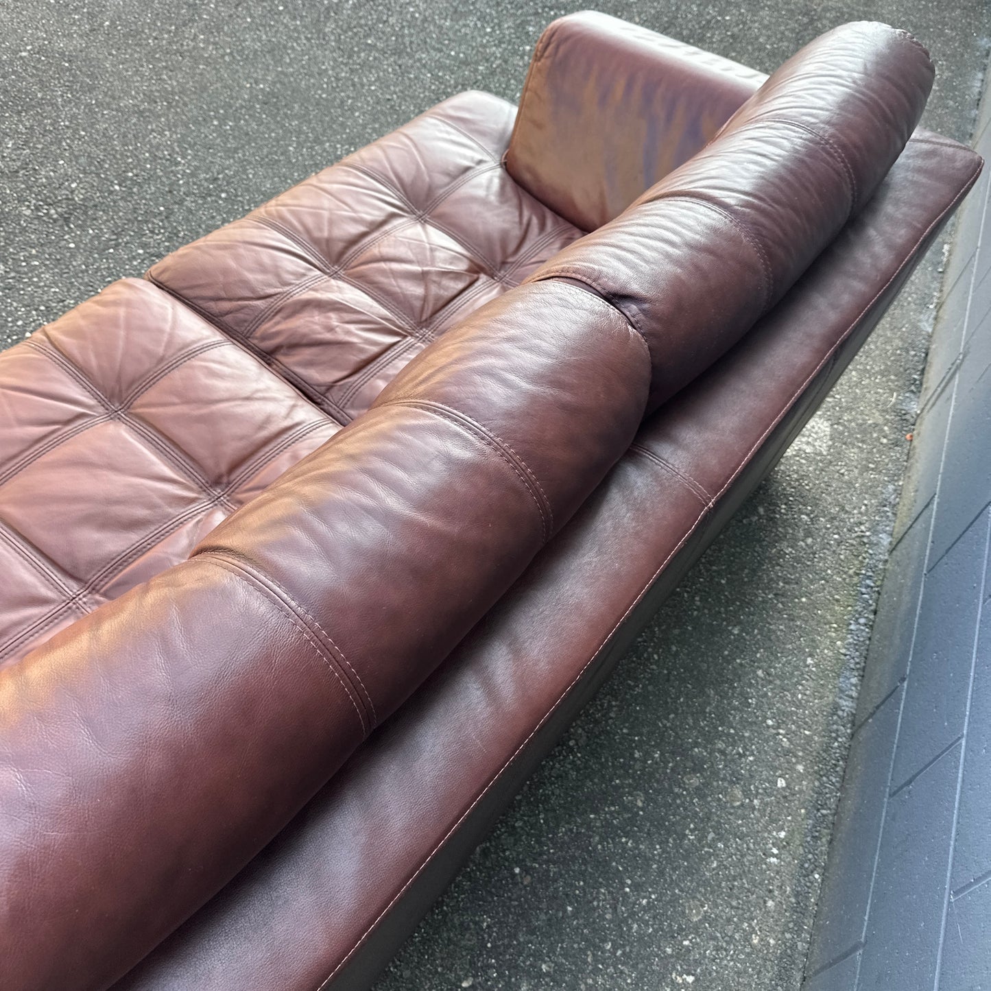 Distressed Leather Love Seat