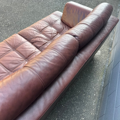 Distressed Leather Love Seat