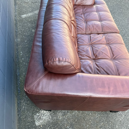 Distressed Leather Love Seat
