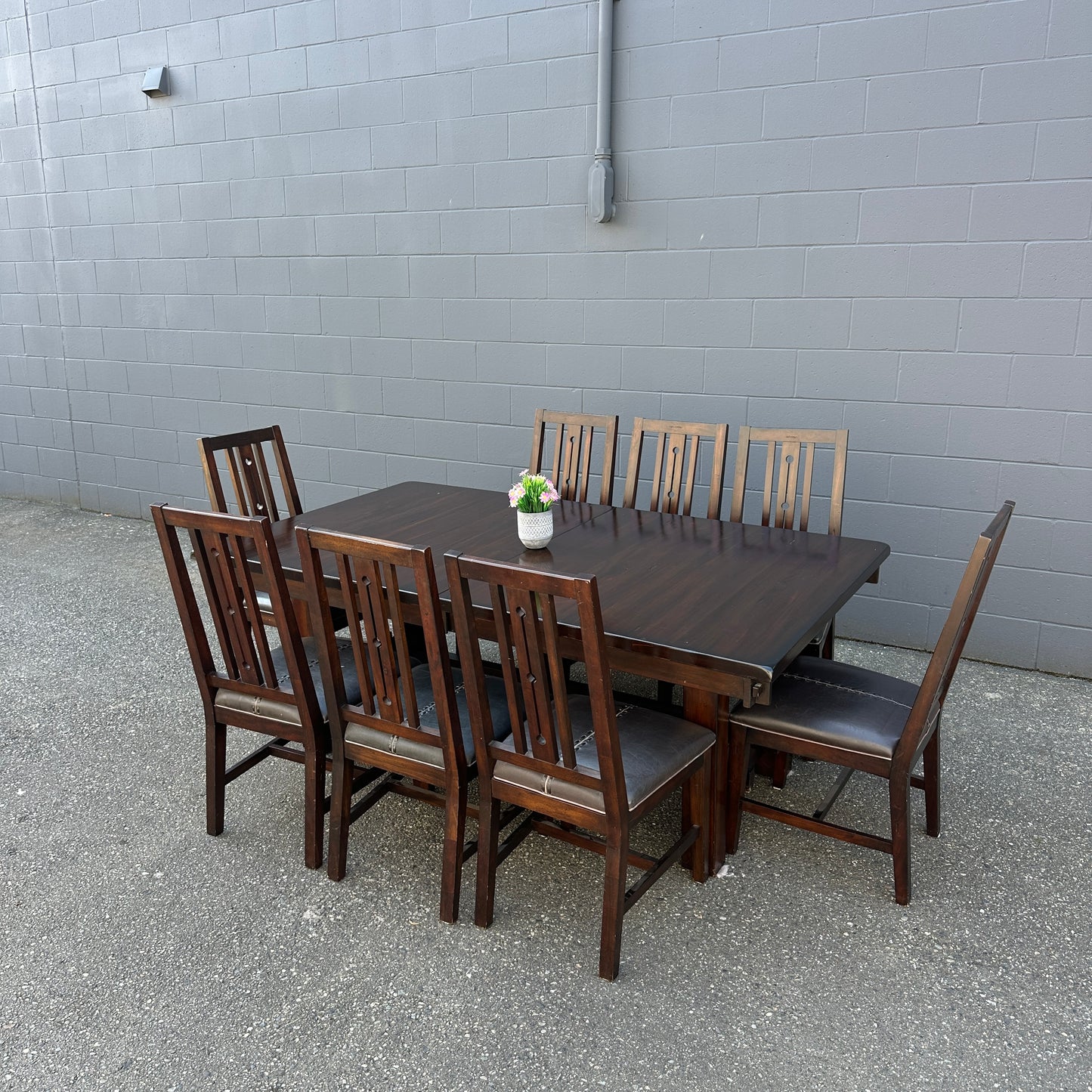 A-America Wood Dining Set with 8 Chairs