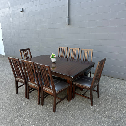 A-America Wood Dining Set with 8 Chairs