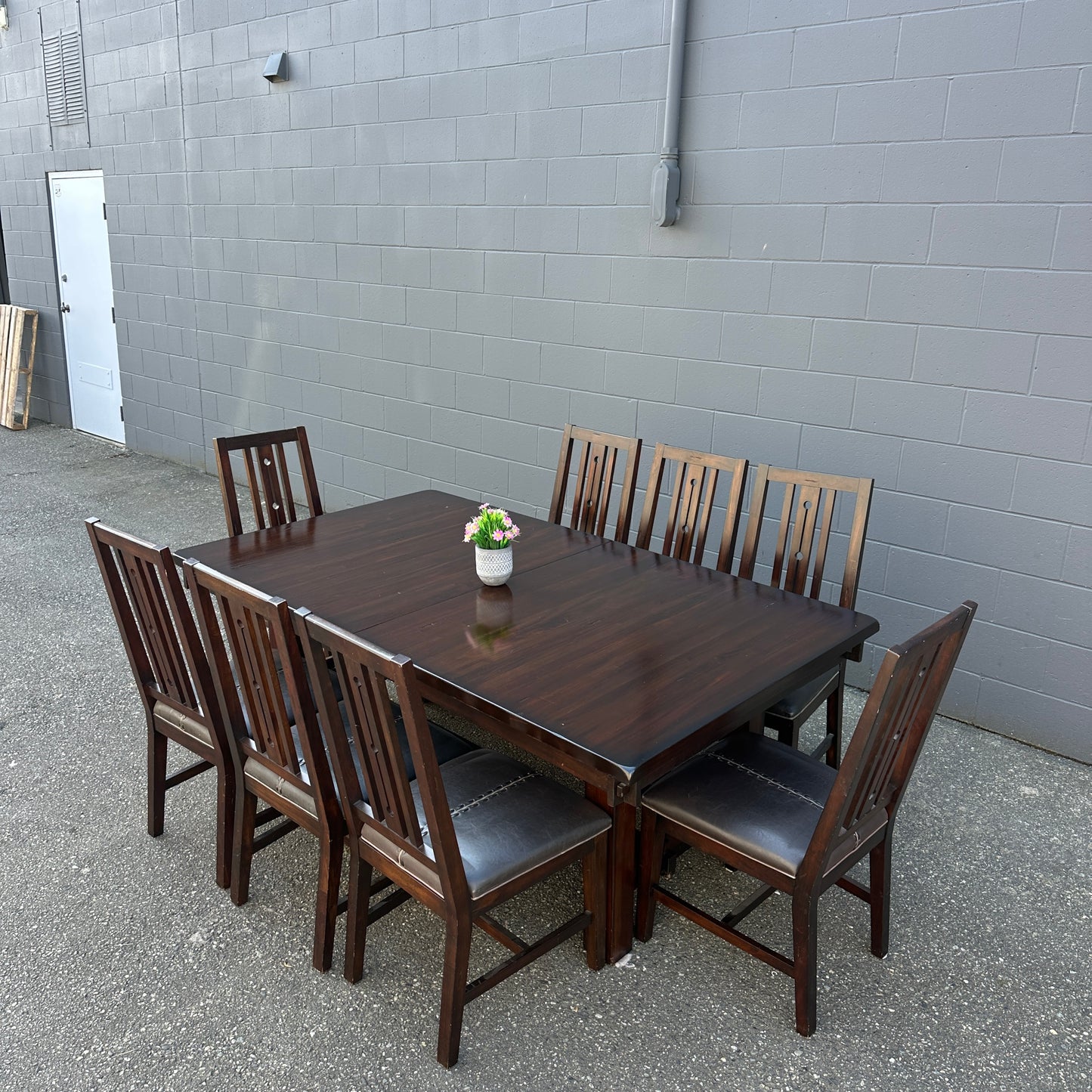 A-America Wood Dining Set with 8 Chairs