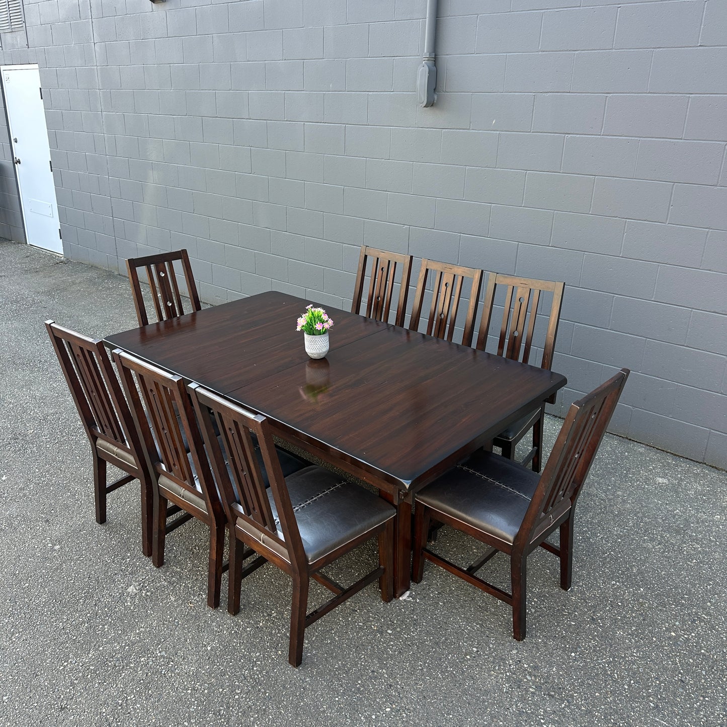 A-America Wood Dining Set with 8 Chairs