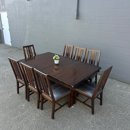 A-America Wood Dining Set with 8 Chairs