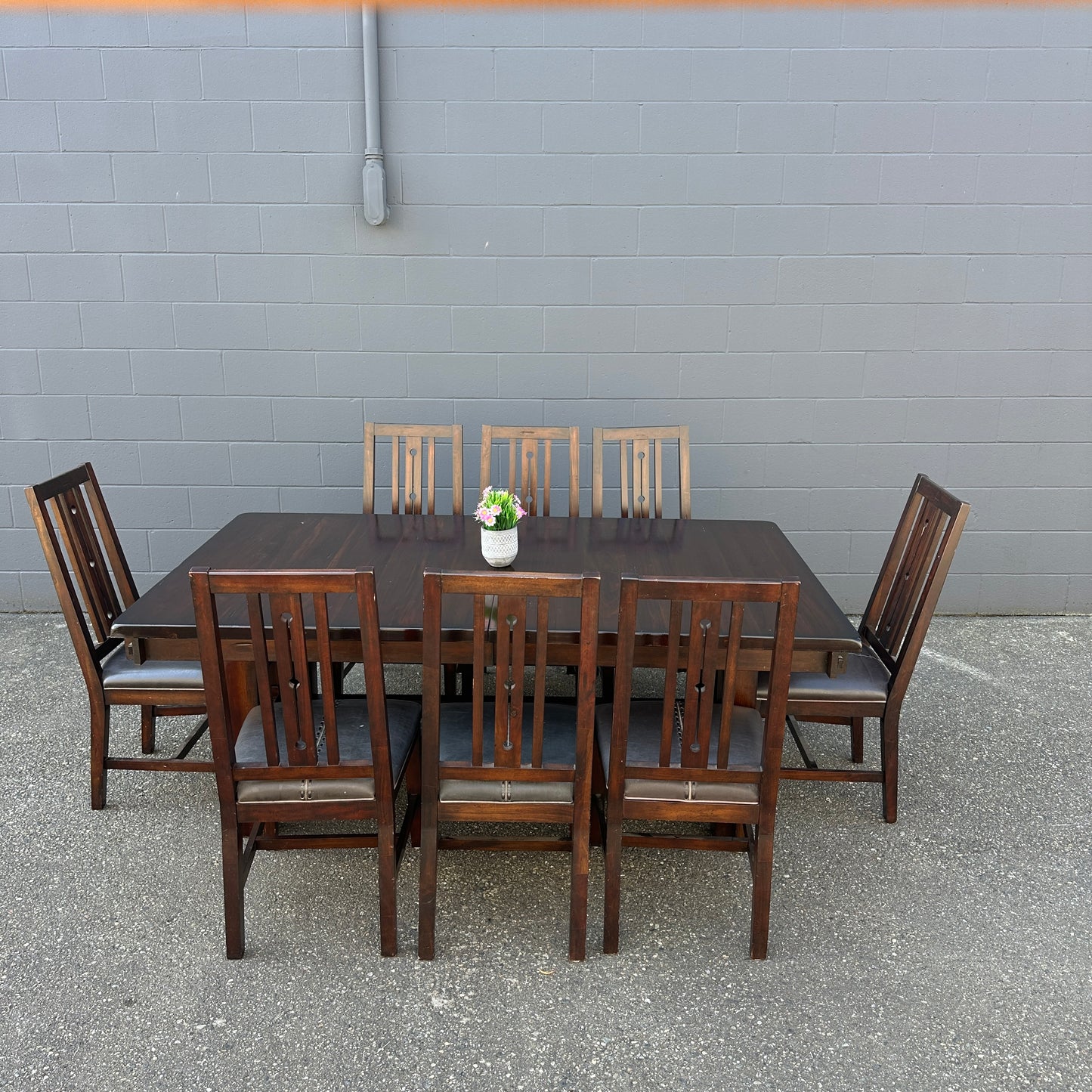 A-America Wood Dining Set with 8 Chairs