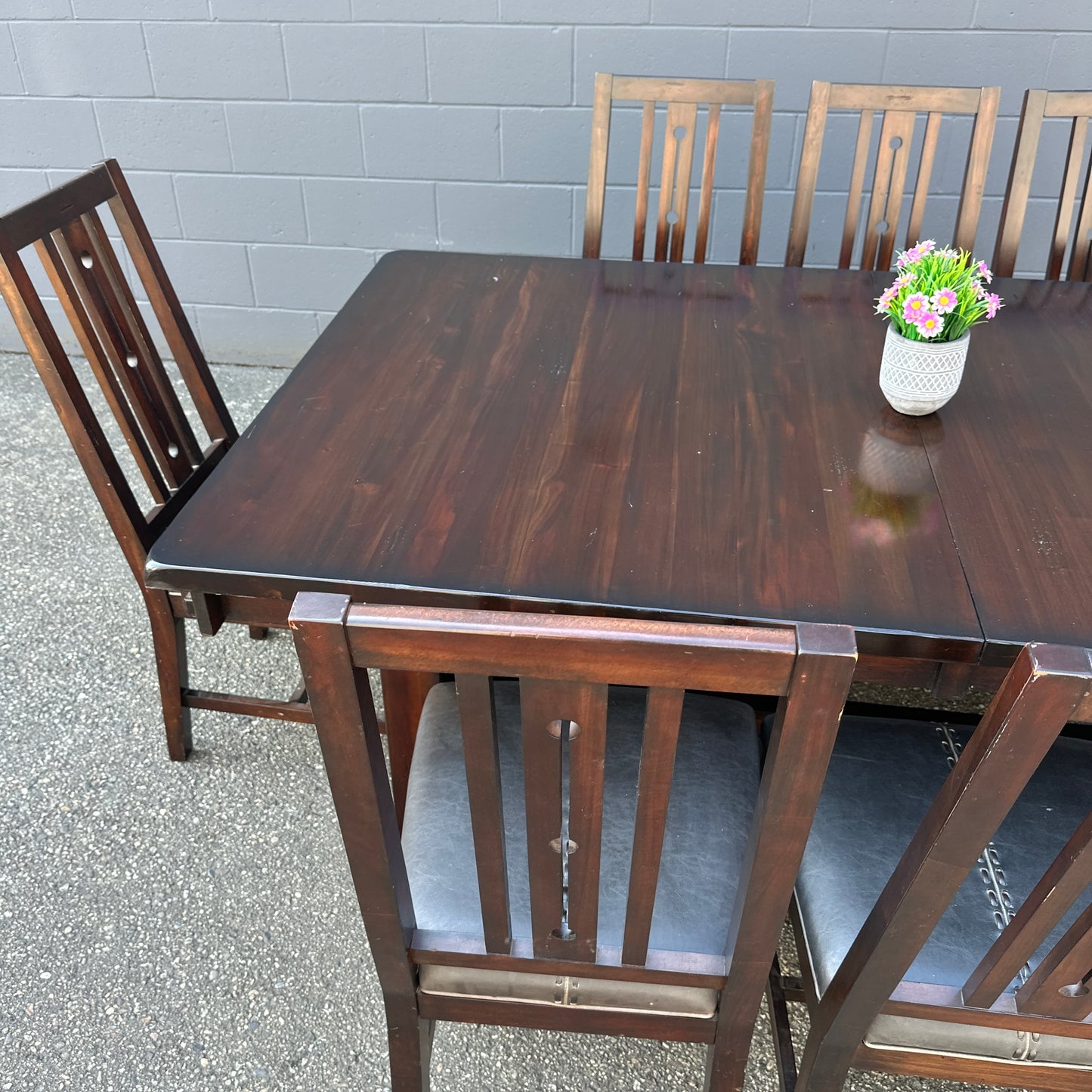 A-America Wood Dining Set with 8 Chairs