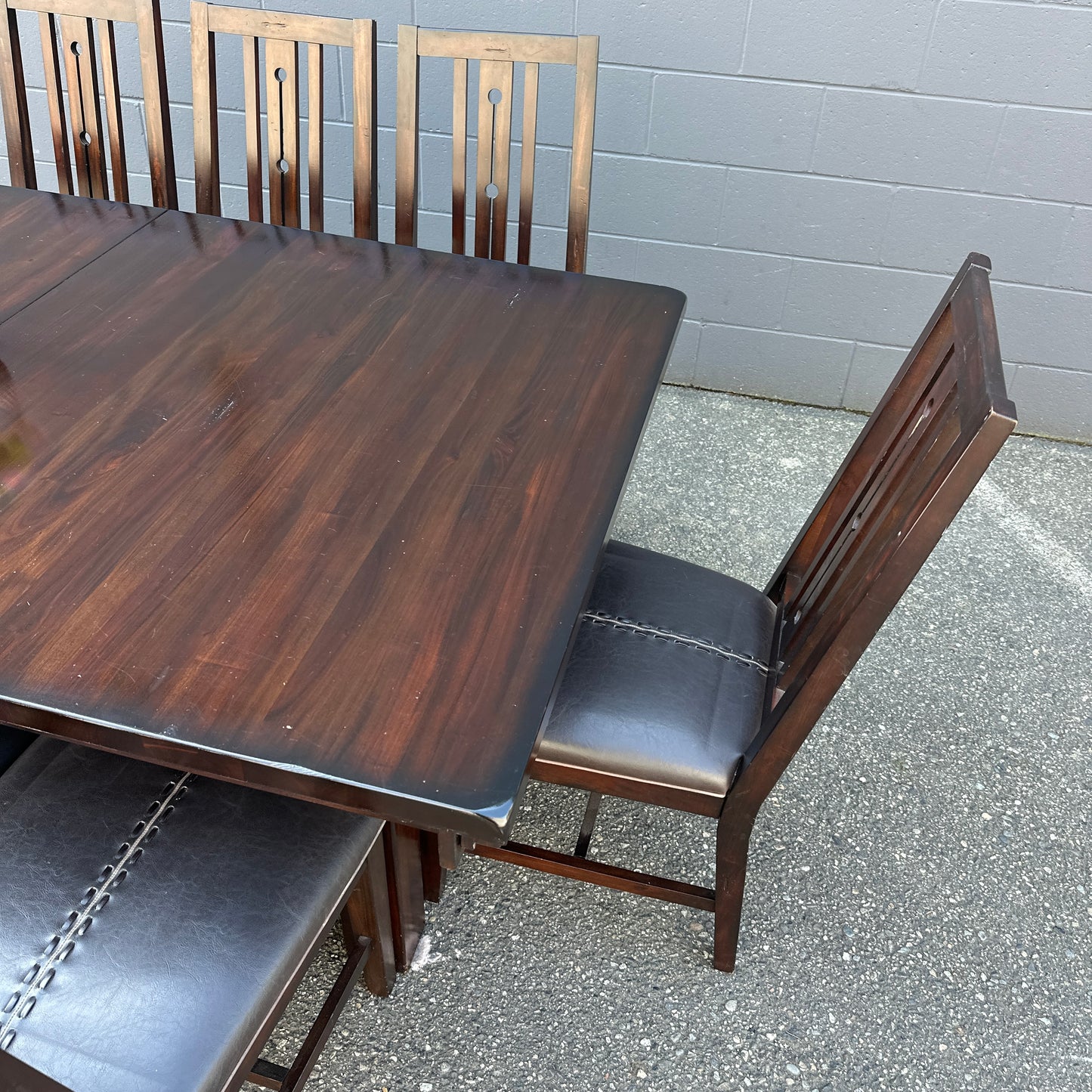 A-America Wood Dining Set with 8 Chairs